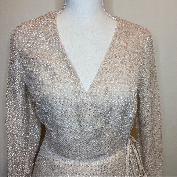 NEW Saints + Secrets Lilia Textured Wrap Dress - Picture 3 of 9